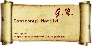 Gosztonyi Matild névjegykártya